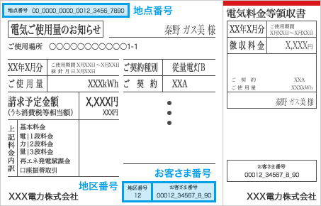 電気ご使用量のお知らせ（検針票）