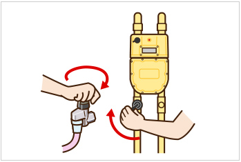 ガス栓やメーターガス栓を閉めましょう。